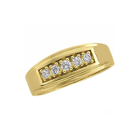 14KT Yellow Gold Mens Diamond Ring