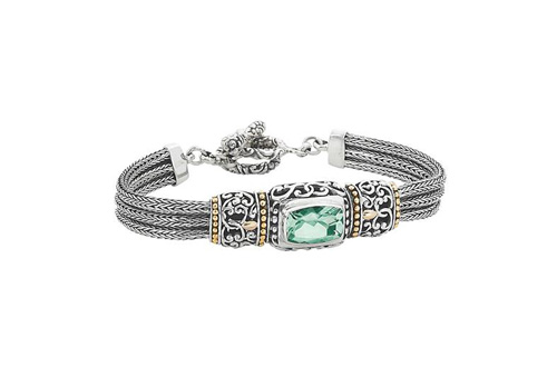 Silver Green Amethyst Bracelet