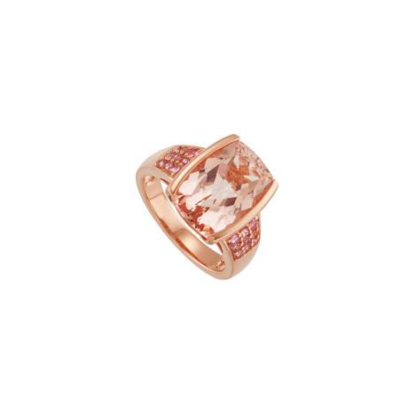 Genuine Morganite and Pink Tourmaline Ring