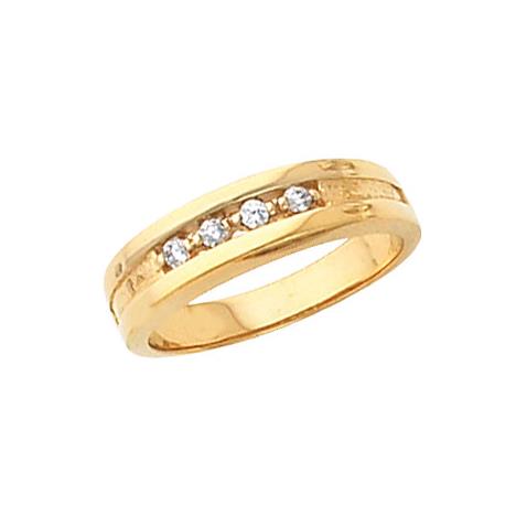 14KT Yellow Gold Mens Diamond Wedding Ring