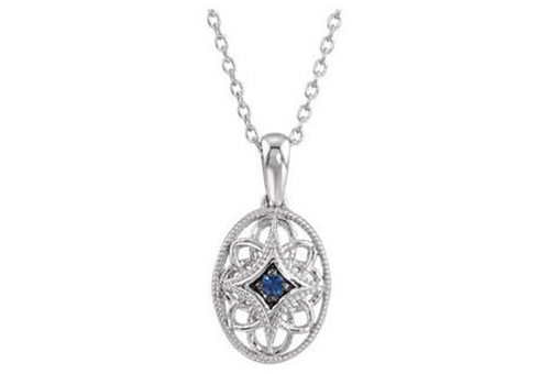 Sterling Silver Blue Sapphire Necklace